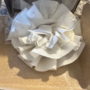 Chic White Fabric Hair Flower